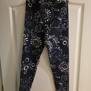 The Upside Navy and White Floral High-Rise Leggings